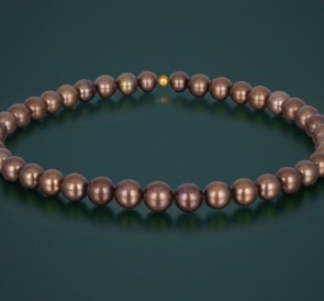 Ожерелье из жемчуга Таити мтш1012-45з: шоколадный морской жемчуг, золото 585°