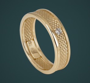 Обручальное кольцо АК5.5.1: жемчуг, золото 585°